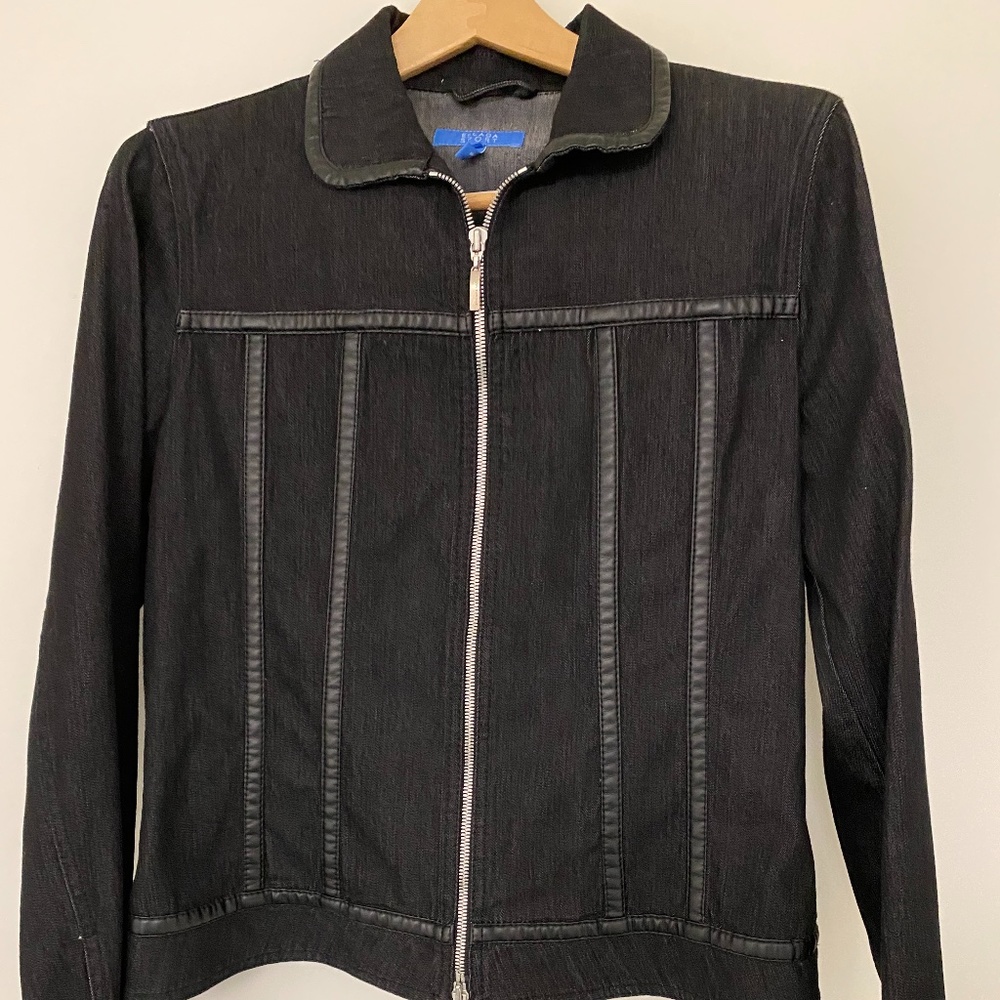 denim and leather jean jacket